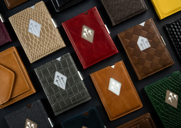 Image of Exentri wallets and cardholders in various colors and designs
