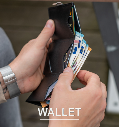 plånbok korthållare i svart läder