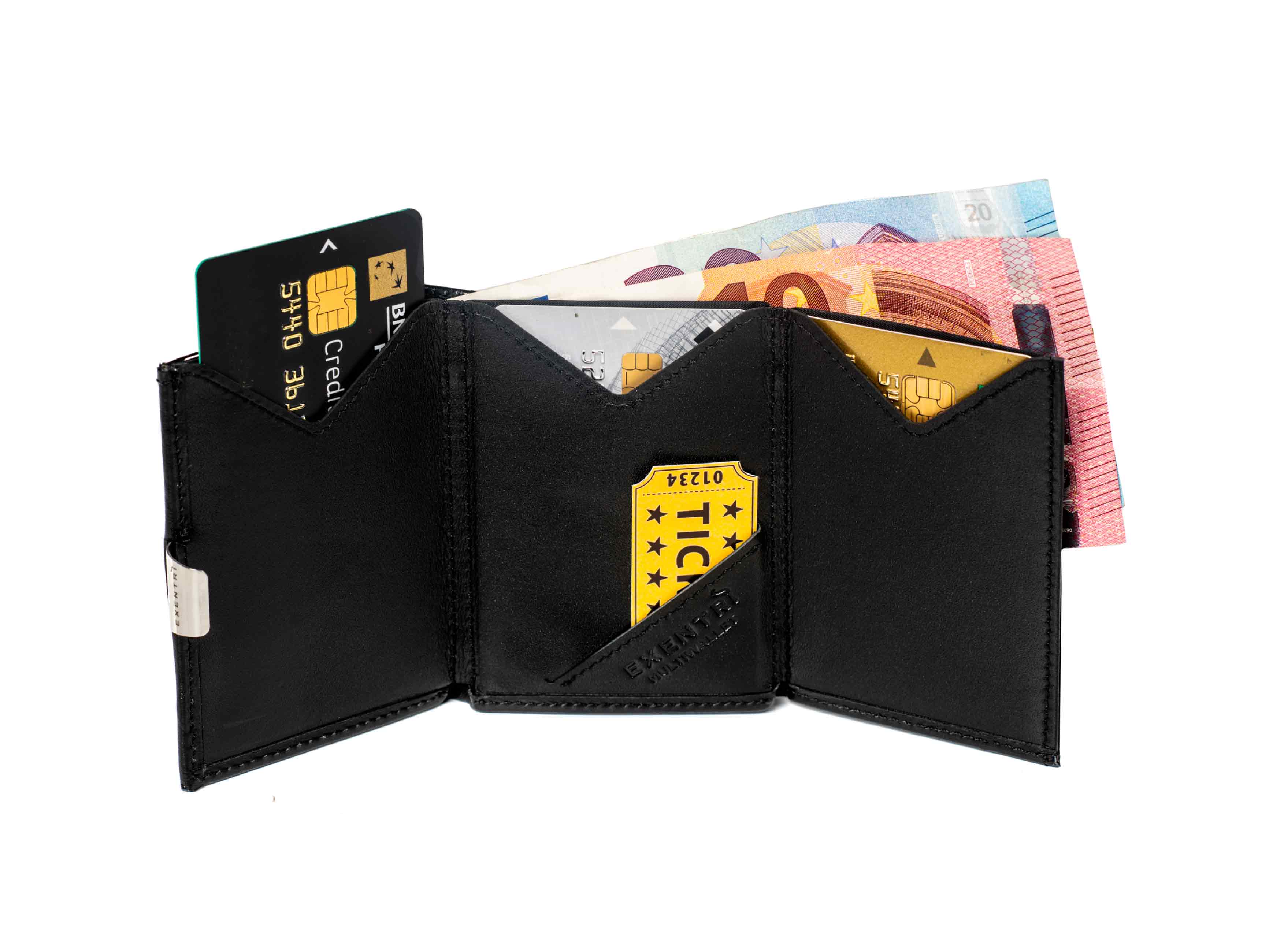 exaggeration Onset to see EXENTRI MULTIWALLET - Black Leather