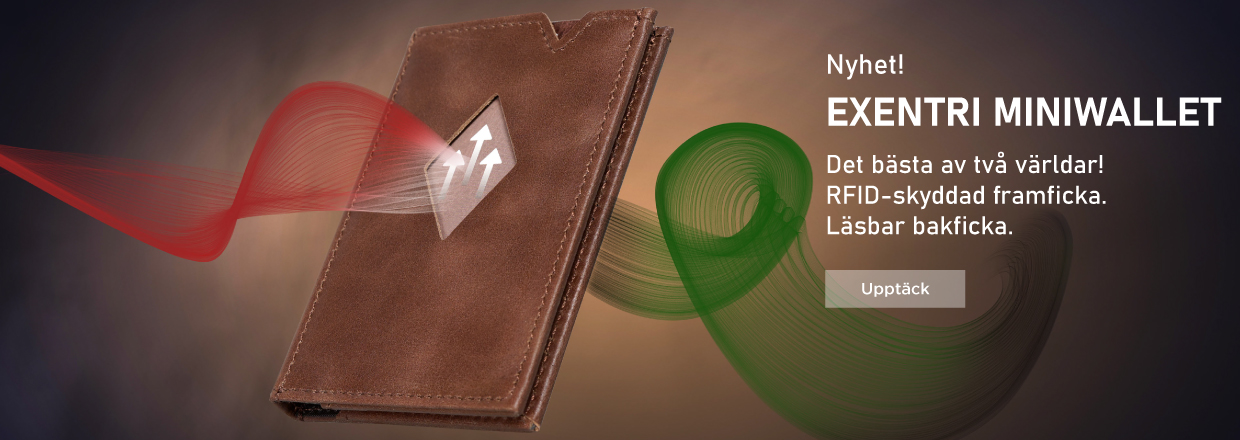 Plånbok med skimningsskydd i brunt läder